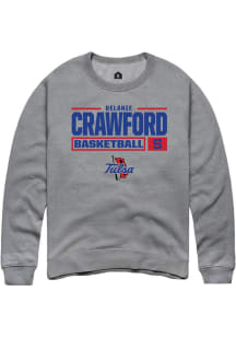 Delanie Crawford Rally Mens Graphite Tulsa Golden Hurricane NIL Stacked Box Crew Sweatshirt