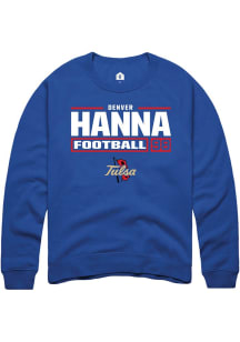 Denver Hanna Rally Mens Blue Tulsa Golden Hurricane NIL Stacked Box Crew Sweatshirt