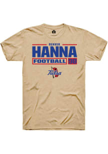 Denver Hanna Tan Tulsa Golden Hurricane NIL Stacked Box Short Sleeve T Shirt