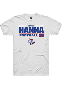 Denver Hanna White Tulsa Golden Hurricane NIL Stacked Box Short Sleeve T Shirt