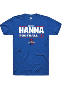 Denver Hanna Blue Tulsa Golden Hurricane NIL Stacked Box Short Sleeve T Shirt