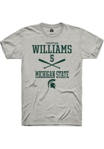 Christian Williams Ash Michigan State Spartans NIL Sport Icon Short Sleeve T Shirt