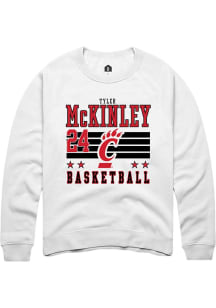 Tyler McKinley Rally Mens White Cincinnati Bearcats NIL Striped Crew Sweatshirt