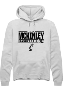 Tyler McKinley Rally Mens White Cincinnati Bearcats NIL Stacked Box Hooded Sweatshirt