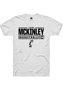 Tyler McKinley White Cincinnati Bearcats NIL Stacked Box Short Sleeve T Shirt