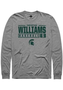 Christian Williams Rally Mens Graphite Michigan State Spartans NIL Stacked Box Tee