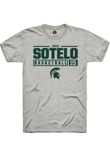 Ines Sotelo Ash Michigan State Spartans NIL Stacked Box Short Sleeve T Shirt