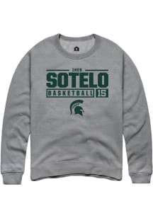 Ines Sotelo Rally Mens Graphite Michigan State Spartans NIL Stacked Box Crew Sweatshirt