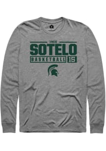 Ines Sotelo Rally Mens Graphite Michigan State Spartans NIL Stacked Box Tee