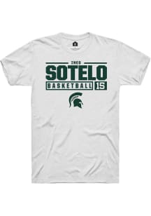 Ines Sotelo White Michigan State Spartans NIL Stacked Box Short Sleeve T Shirt