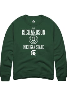 Jase Richardson Rally Mens Green Michigan State Spartans NIL Sport Icon Crew Sweatshirt