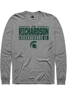 Jase Richardson Rally Mens Graphite Michigan State Spartans NIL Stacked Box Tee