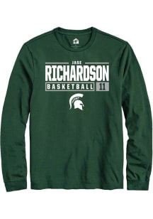 Jase Richardson Rally Mens Green Michigan State Spartans NIL Stacked Box Tee