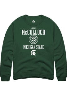 Jesse McCulloch Rally Mens Green Michigan State Spartans NIL Sport Icon Crew Sweatshirt