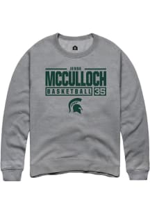 Jesse McCulloch Rally Mens Graphite Michigan State Spartans NIL Stacked Box Crew Sweatshirt