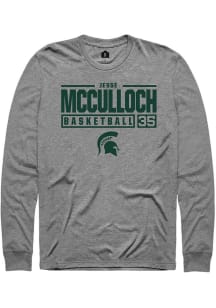 Jesse McCulloch Rally Mens Graphite Michigan State Spartans NIL Stacked Box Tee