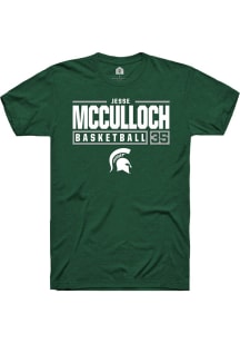 Jesse McCulloch Green Michigan State Spartans NIL Stacked Box Short Sleeve T Shirt