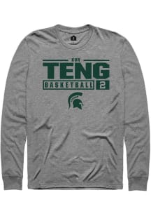 Kur Teng Rally Mens Graphite Michigan State Spartans NIL Stacked Box Tee