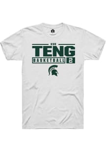 Kur Teng White Michigan State Spartans NIL Stacked Box Short Sleeve T Shirt