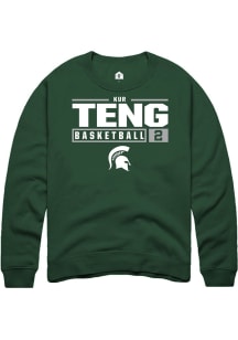 Kur Teng Rally Mens Green Michigan State Spartans NIL Stacked Box Crew Sweatshirt