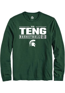 Kur Teng Rally Mens Green Michigan State Spartans NIL Stacked Box Tee