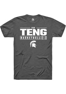 Kur Teng Grey Michigan State Spartans NIL Stacked Box Short Sleeve T Shirt