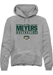 Allyson Meyers  Rally Ohio Bobcats Mens Graphite NIL Stacked Box Long Sleeve Hoodie