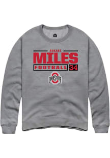Bukari Miles Rally Mens Graphite Ohio State Buckeyes NIL Stacked Box Crew Sweatshirt