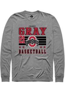 Chance Gray Rally Mens Grey Ohio State Buckeyes NIL Striped Tee