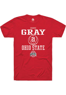 Chance Gray Red Ohio State Buckeyes NIL Sport Icon Short Sleeve T Shirt