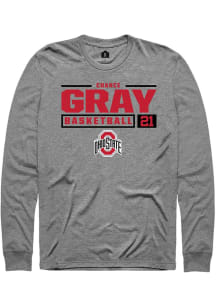 Chance Gray Rally Mens Graphite Ohio State Buckeyes NIL Stacked Box Tee