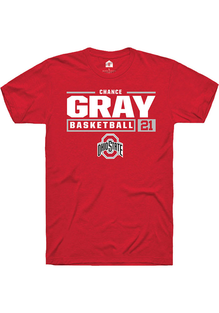 Chance Gray Ohio State Buckeyes Rally NIL Stacked Box Short Sleeve T Shirt