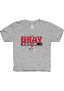 Chance Gray Rally Youth Grey Ohio State Buckeyes NIL Stacked Box Short Sleeve T-Shirt