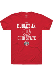 John Mobley Jr. Red Ohio State Buckeyes NIL Sport Icon Short Sleeve T Shirt