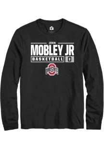 John Mobley Jr. Rally Mens Black Ohio State Buckeyes NIL Stacked Box Tee