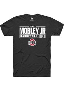 John Mobley Jr. Black Ohio State Buckeyes NIL Stacked Box Short Sleeve T Shirt