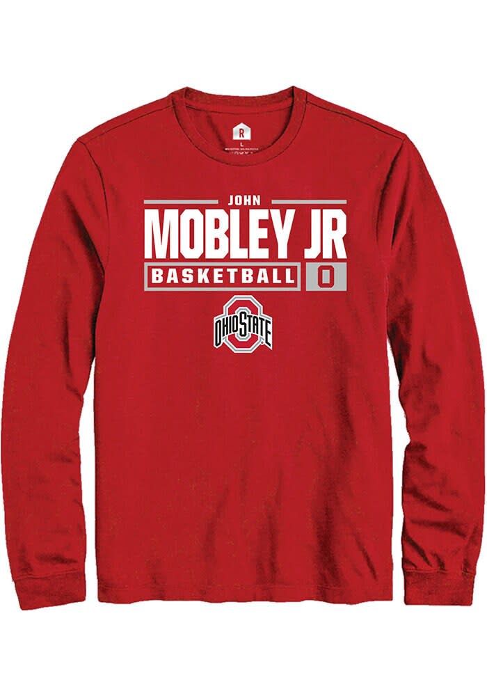 John Mobley Jr. Ohio State Buckeyes Rally NIL Stacked Box Long Sleeve T Shirt