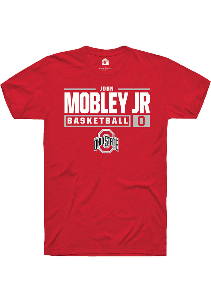 John Mobley Jr. Ohio State Buckeyes Rally NIL Stacked Box Short Sleeve T Shirt