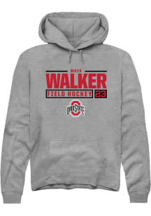 Maya Walker Rally Mens Graphite Ohio State Buckeyes NIL Stacked Box Hooded Sweatshirt
