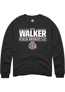 Maya Walker Rally Mens Black Ohio State Buckeyes NIL Stacked Box Crew Sweatshirt