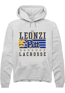 Gigi Leonzi  Rally Pitt Panthers Mens White NIL Striped Long Sleeve Hoodie