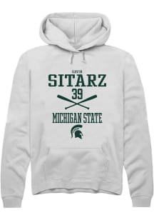 Gavin Sitarz Rally Mens White Michigan State Spartans NIL Sport Icon Hooded Sweatshirt