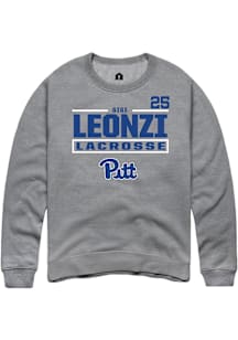 Gigi Leonzi  Rally Pitt Panthers Mens Graphite NIL Stacked Box Long Sleeve Crew Sweatshirt