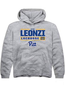 Gigi Leonzi  Rally Pitt Panthers Youth Grey NIL Stacked Box Long Sleeve Hoodie