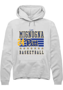 Liam Mignogna Rally Mens White Pitt Panthers NIL Striped Hooded Sweatshirt