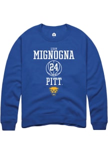 Liam Mignogna Rally Mens Blue Pitt Panthers NIL Sport Icon Crew Sweatshirt