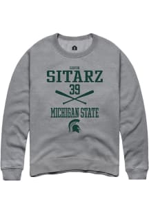 Gavin Sitarz Rally Mens Graphite Michigan State Spartans NIL Sport Icon Crew Sweatshirt