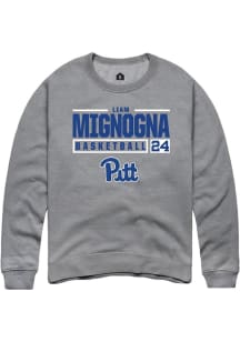 Liam Mignogna Rally Mens Graphite Pitt Panthers NIL Stacked Box Crew Sweatshirt