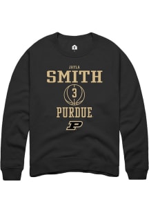 Jayla Smith Rally Mens Black Purdue Boilermakers NIL Sport Icon Crew Sweatshirt