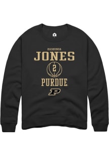 Rashunda Jones Rally Mens Black Purdue Boilermakers NIL Sport Icon Crew Sweatshirt